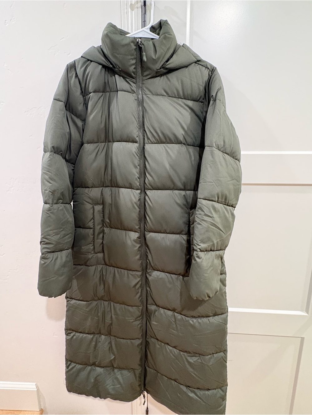 32 Degrees Olive Long Puffer Coat